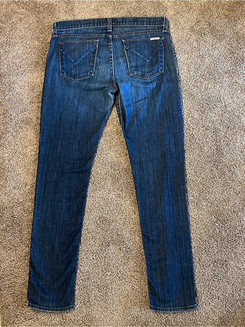 Hudson Dark Indigo Straight Fitted Jeans - Navy